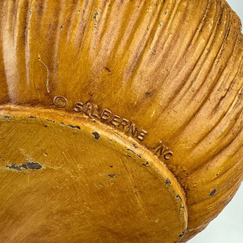 Vtg Silberne Inc Washington DC US Capital Souvenir Plastic Faux Wood Leaves Dish